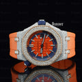 Orange Rubber Strap AP Moissanite Watch