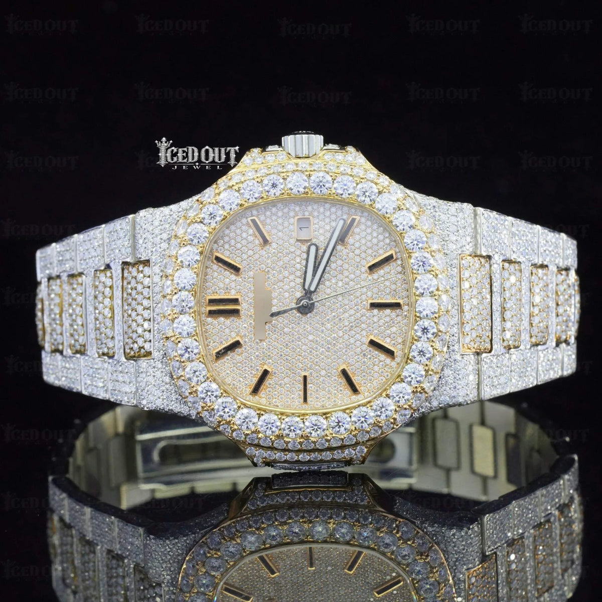 Moissanite Nautilus Patek Philippe Watch for Mens