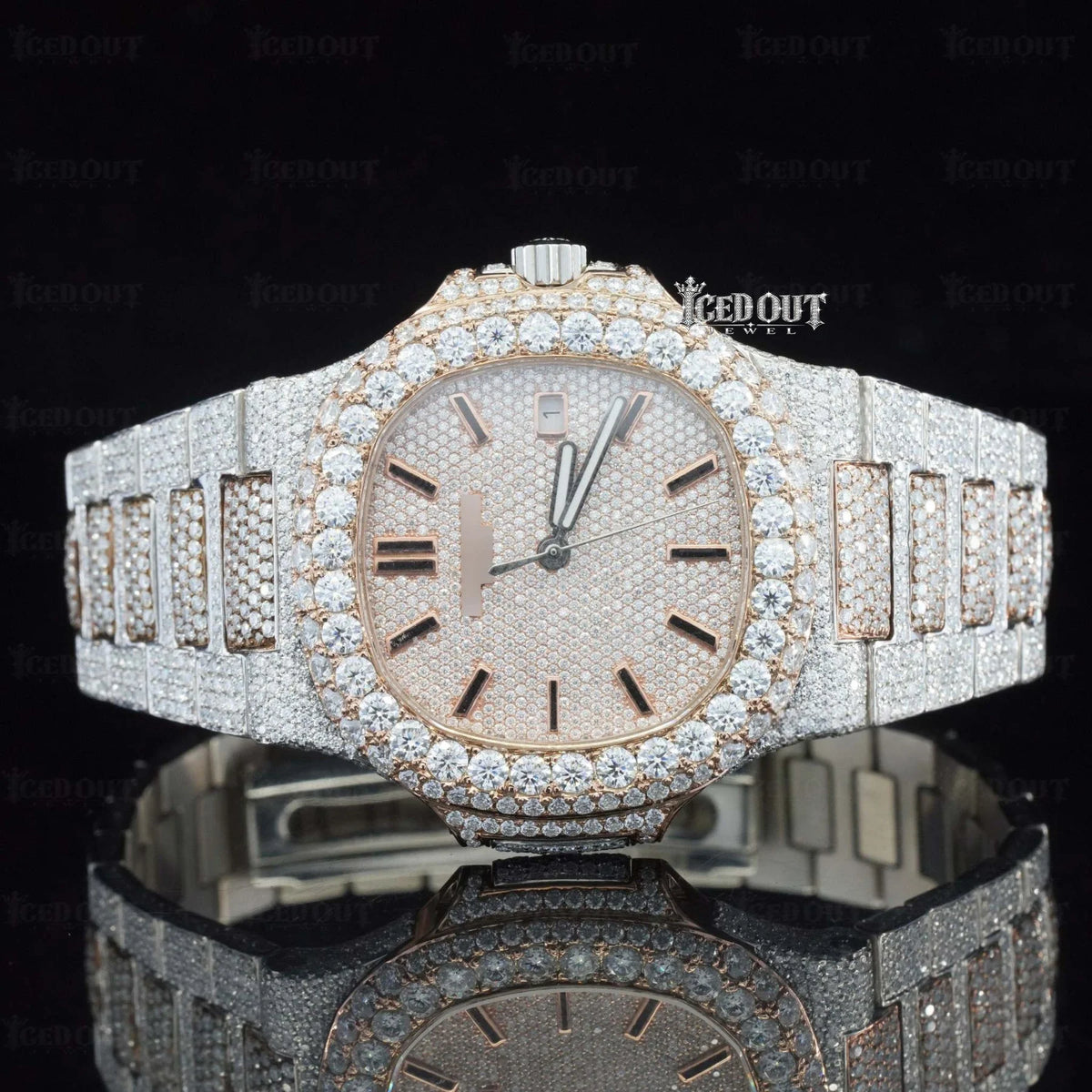 Moissanite Nautilus Patek Philippe Watch for Mens