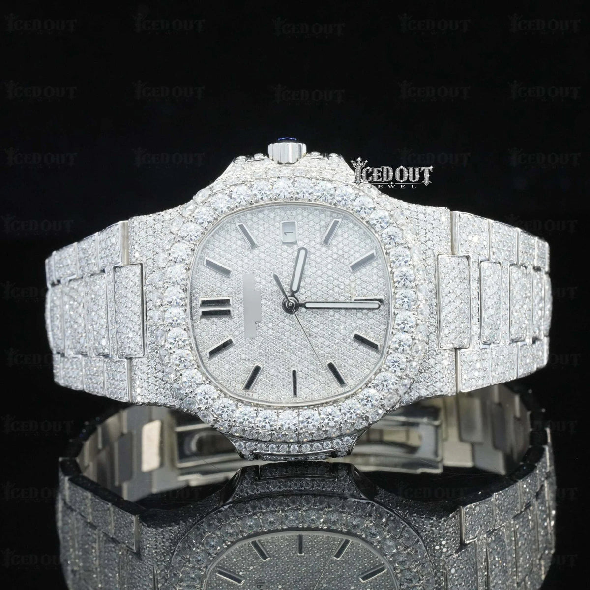 Moissanite Nautilus Patek Philippe Watch for Mens
