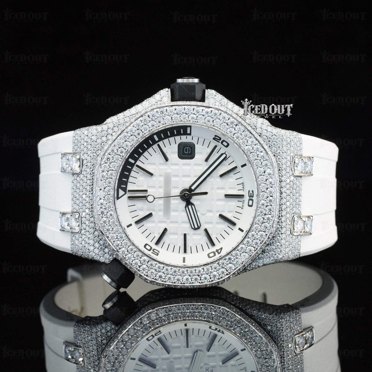 Moissanite AP Watch Rubber Band for Men