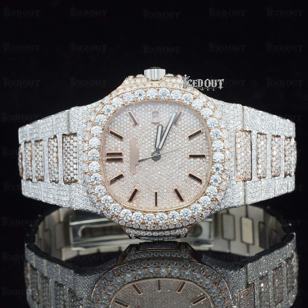 Stick Dial Patek Phillipe Icedout Moissanite Watch