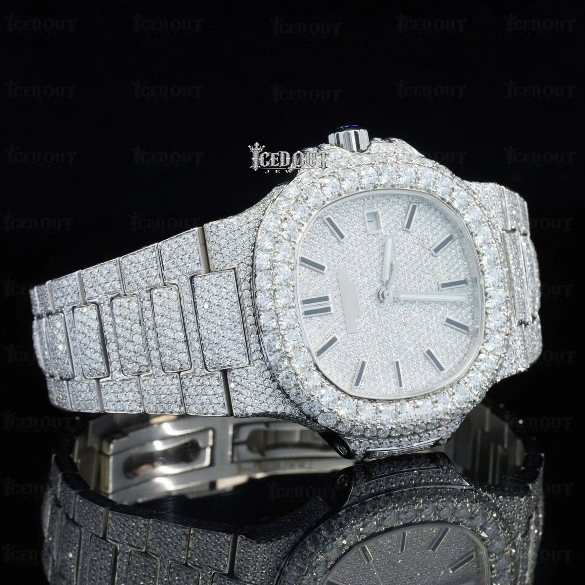 Moissanite Nautilus Patek Philippe Watch for Mens