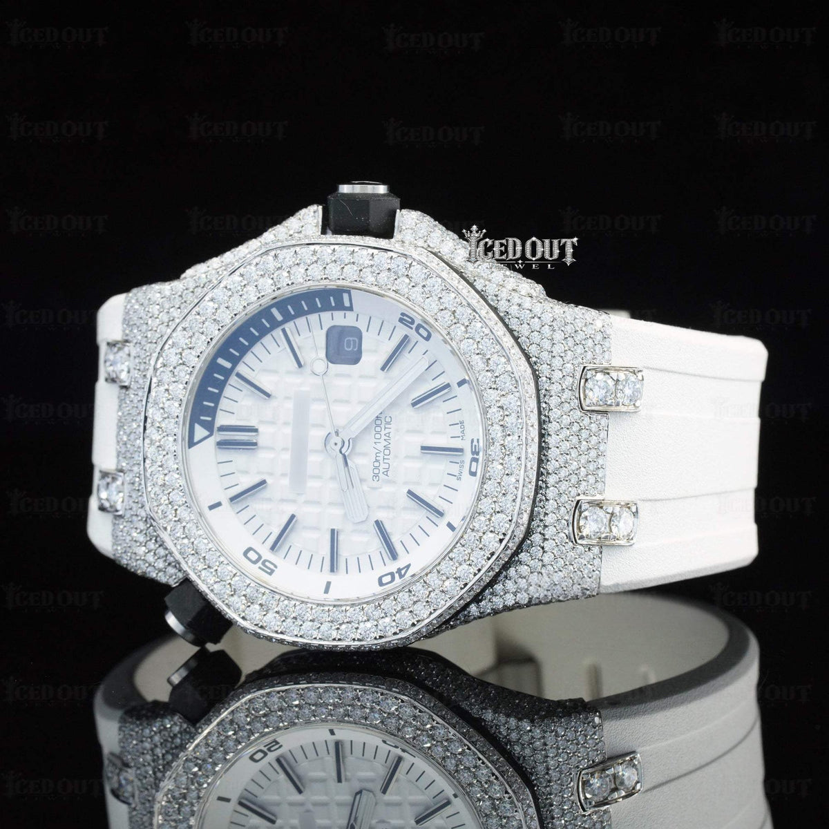Moissanite AP Watch Rubber Band for Men