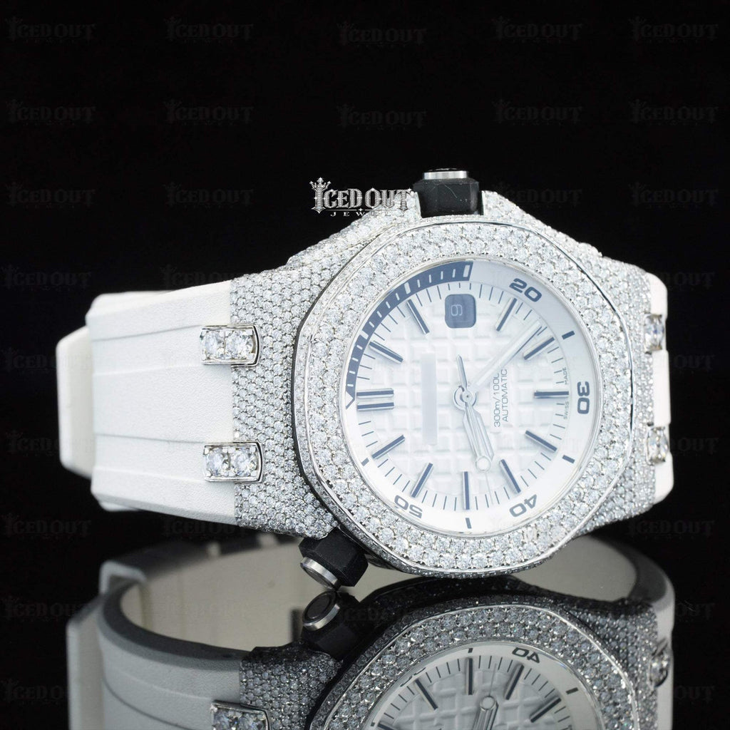 Moissanite AP Watch Rubber Band for Men