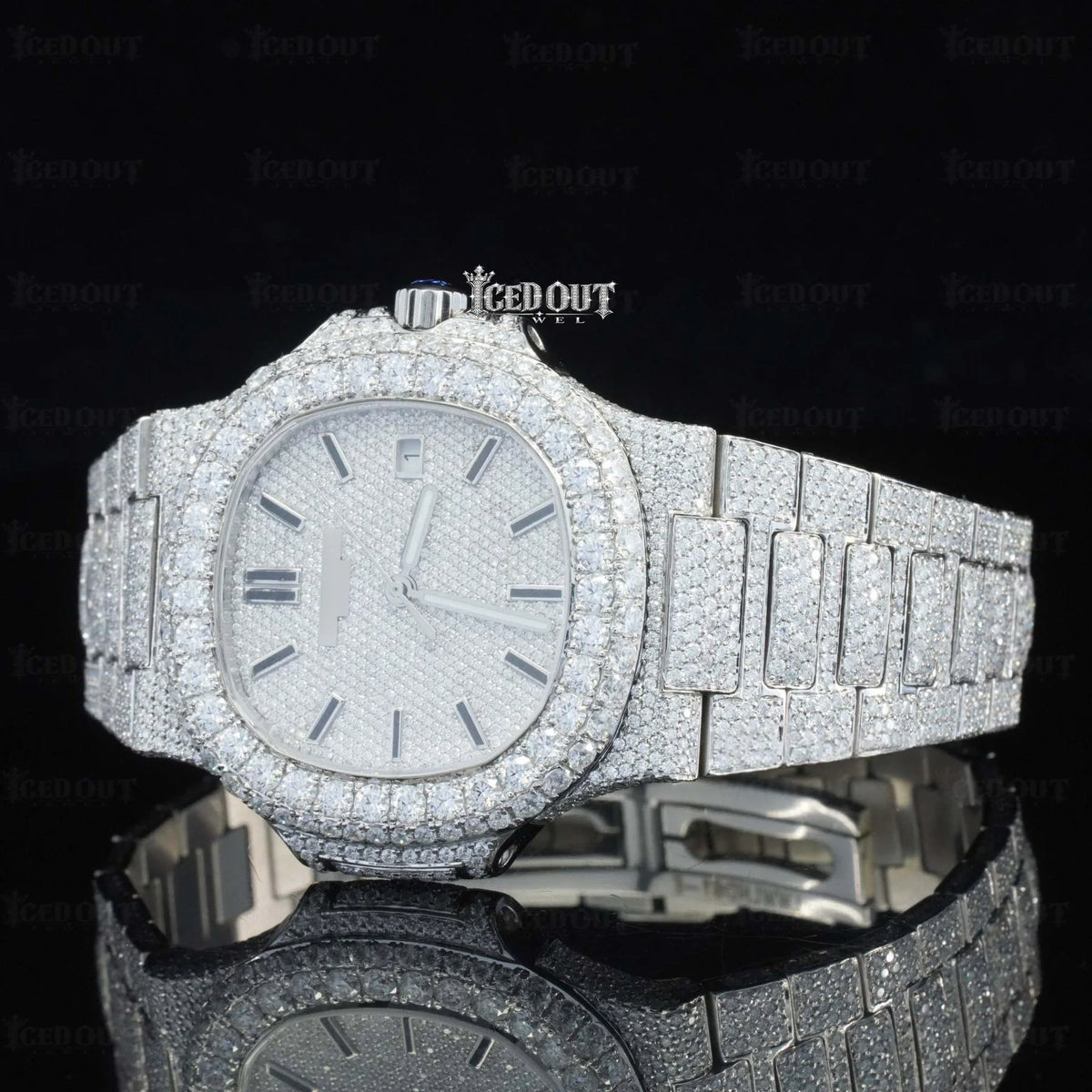 Moissanite Nautilus Patek Philippe Watch for Mens