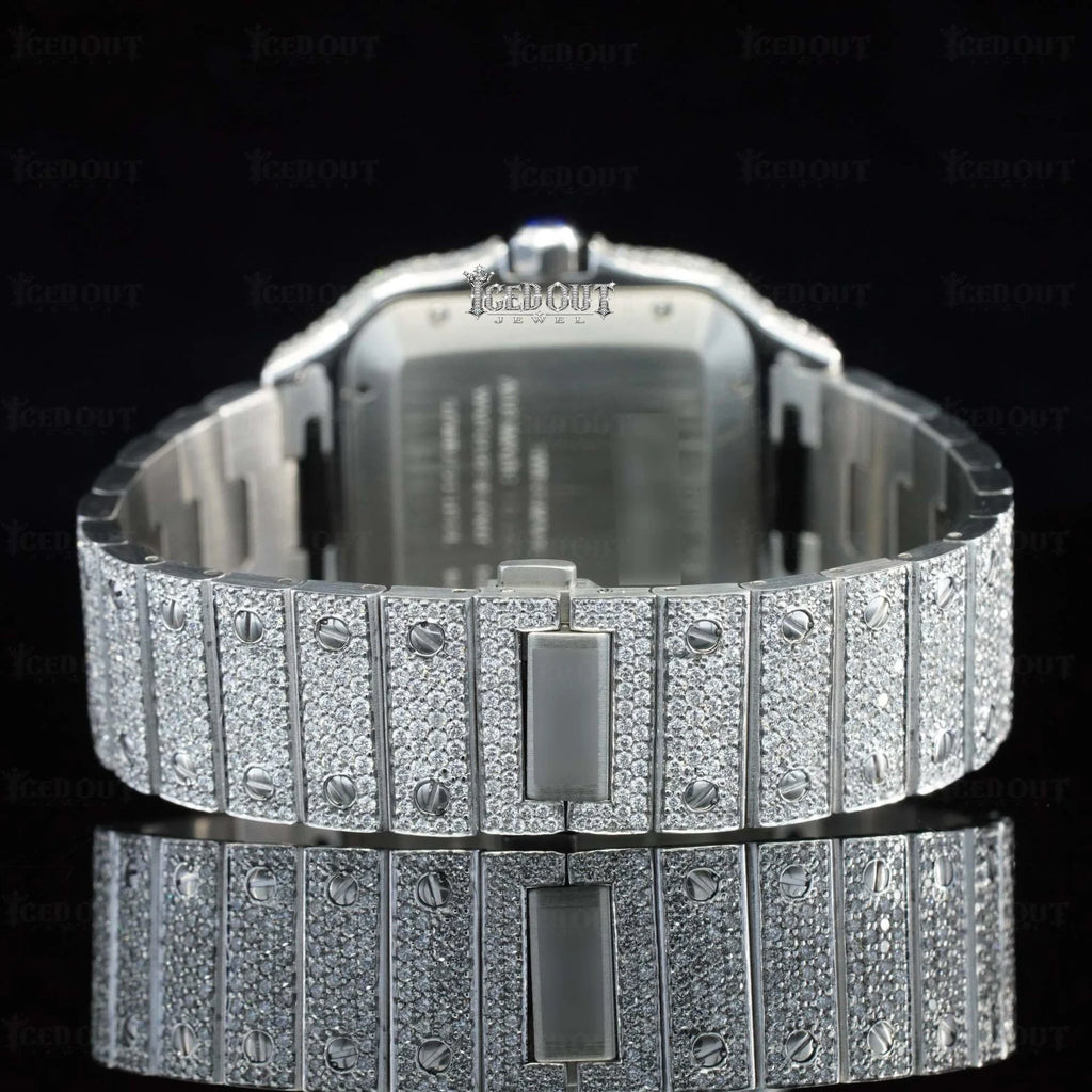 Cartier Moissanite Wrist Watch Roman Numerals