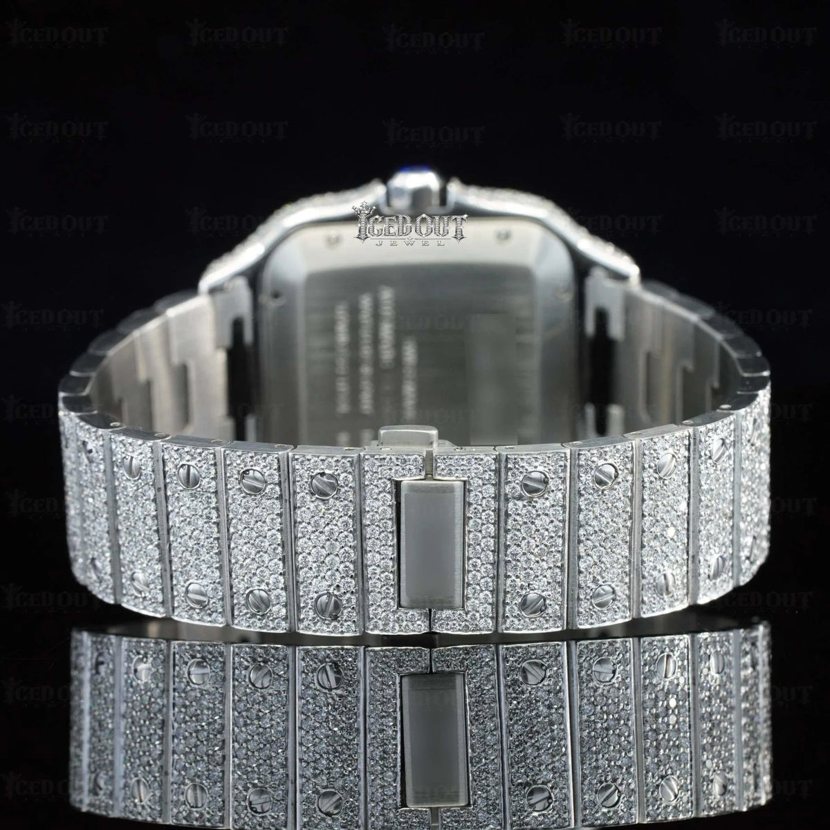Cartier Moissanite Wrist Watch Roman Numerals