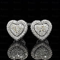 front view of moissanite heart earrings​