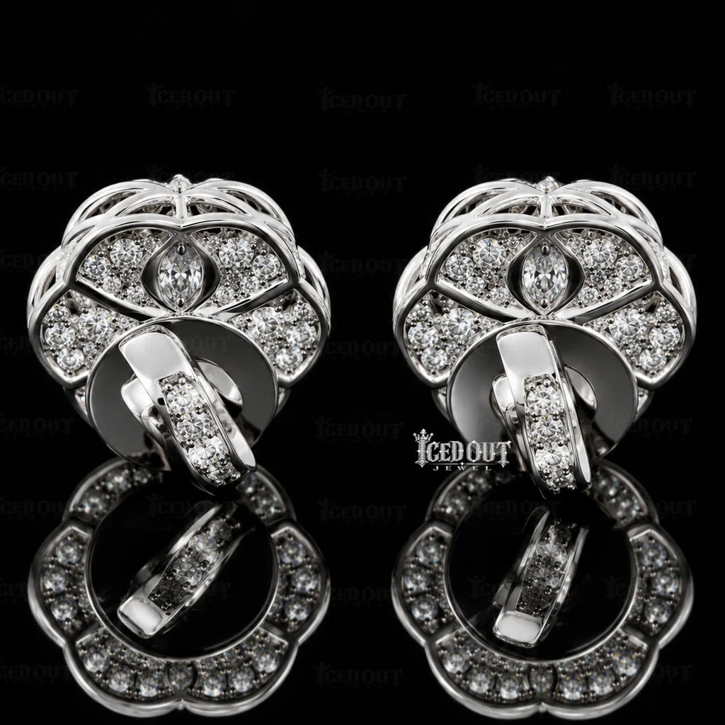 back view of sterling silver moissanite earrings
