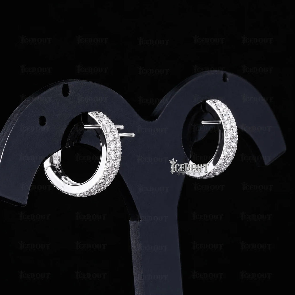 side view of moissanite earrings