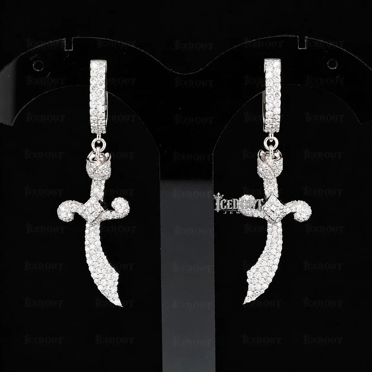 Front View of  moissanite earrings