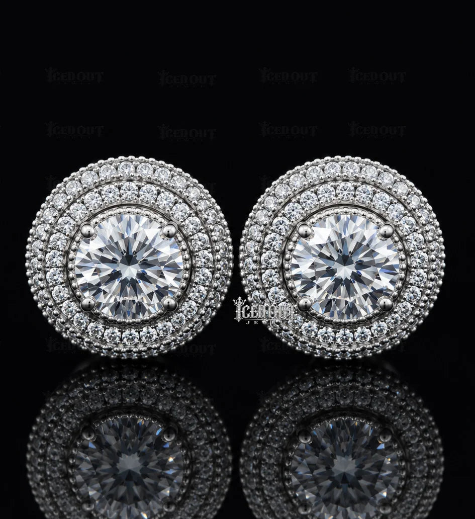 side view of moissanite earrings studs​
