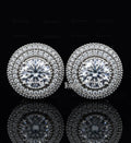 side view of moissanite earrings studs​
