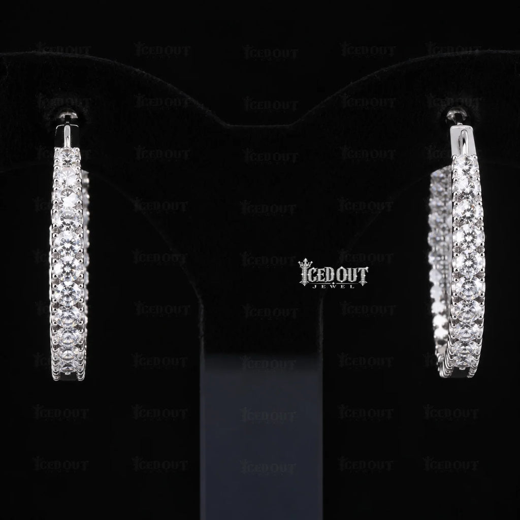front view of moissanite earrings