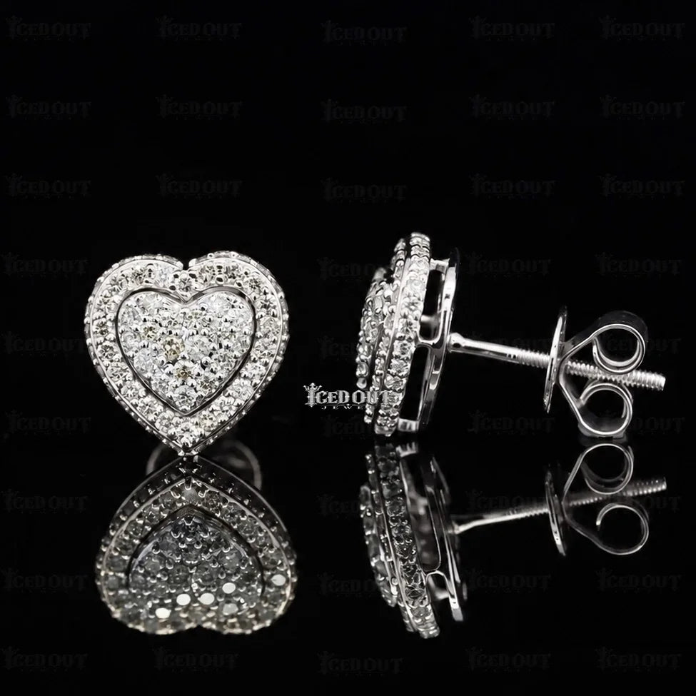 side view of moissanite halo earrings