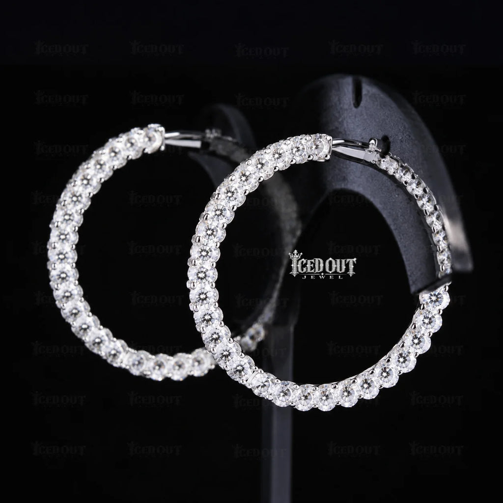 side view of moissanite earrings