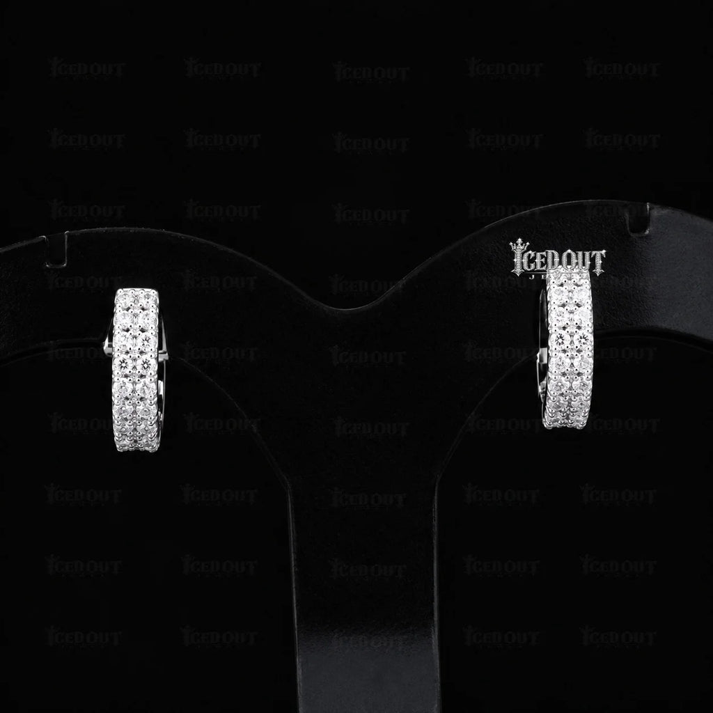 front view of moissanite earrings