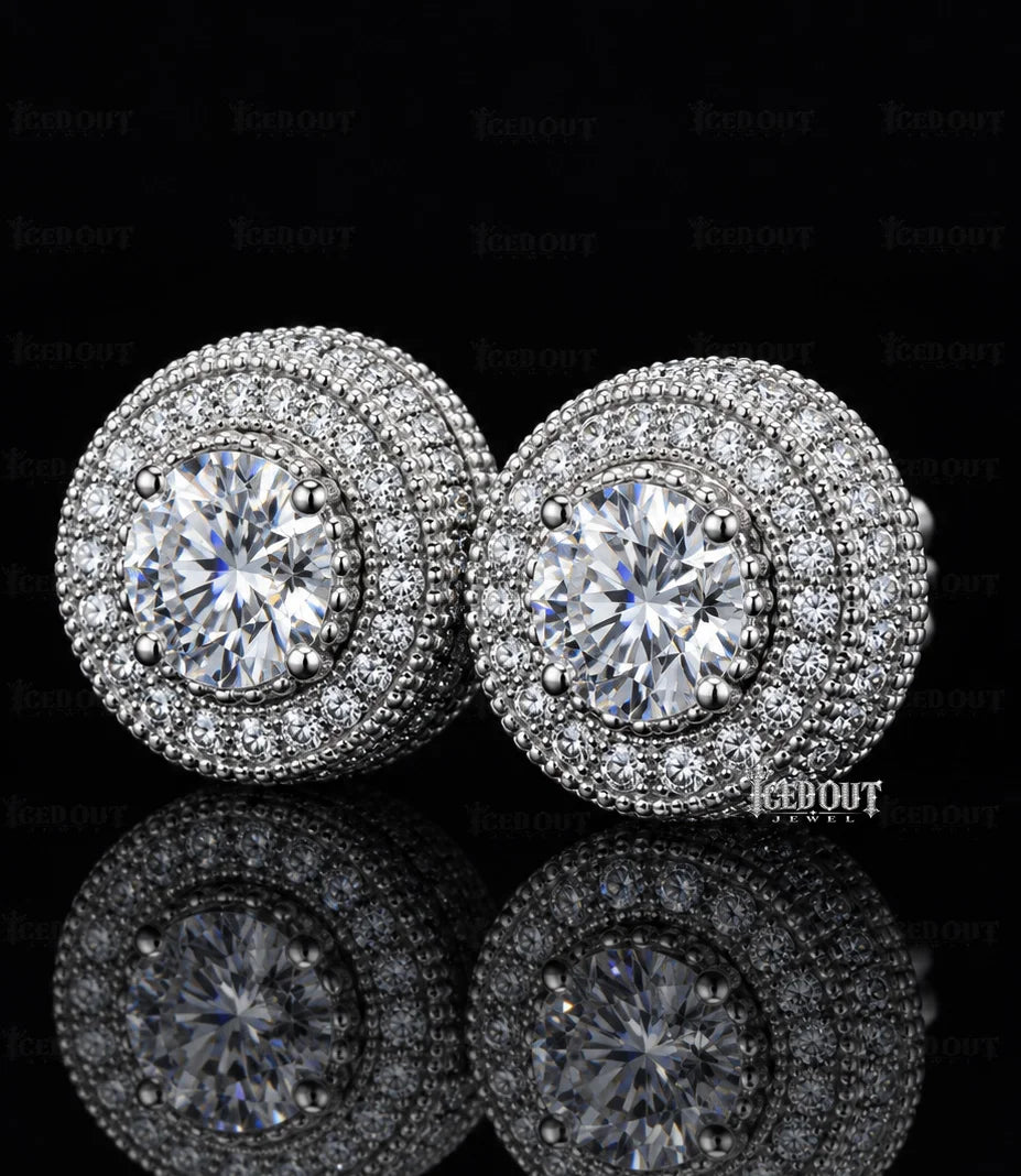 front view of moissanite earrings studs​
