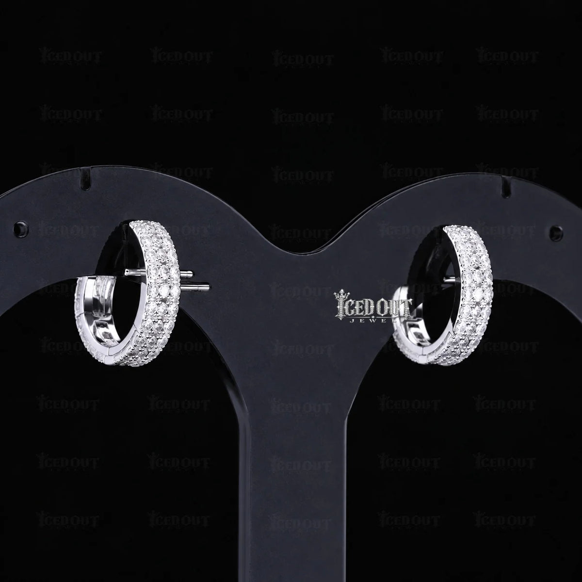 side view of moissanite earrings