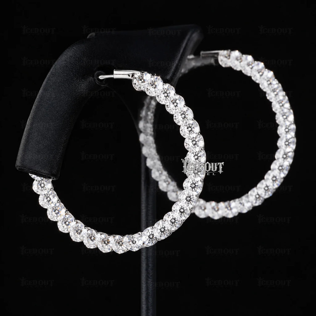 side view of moissanite earrings