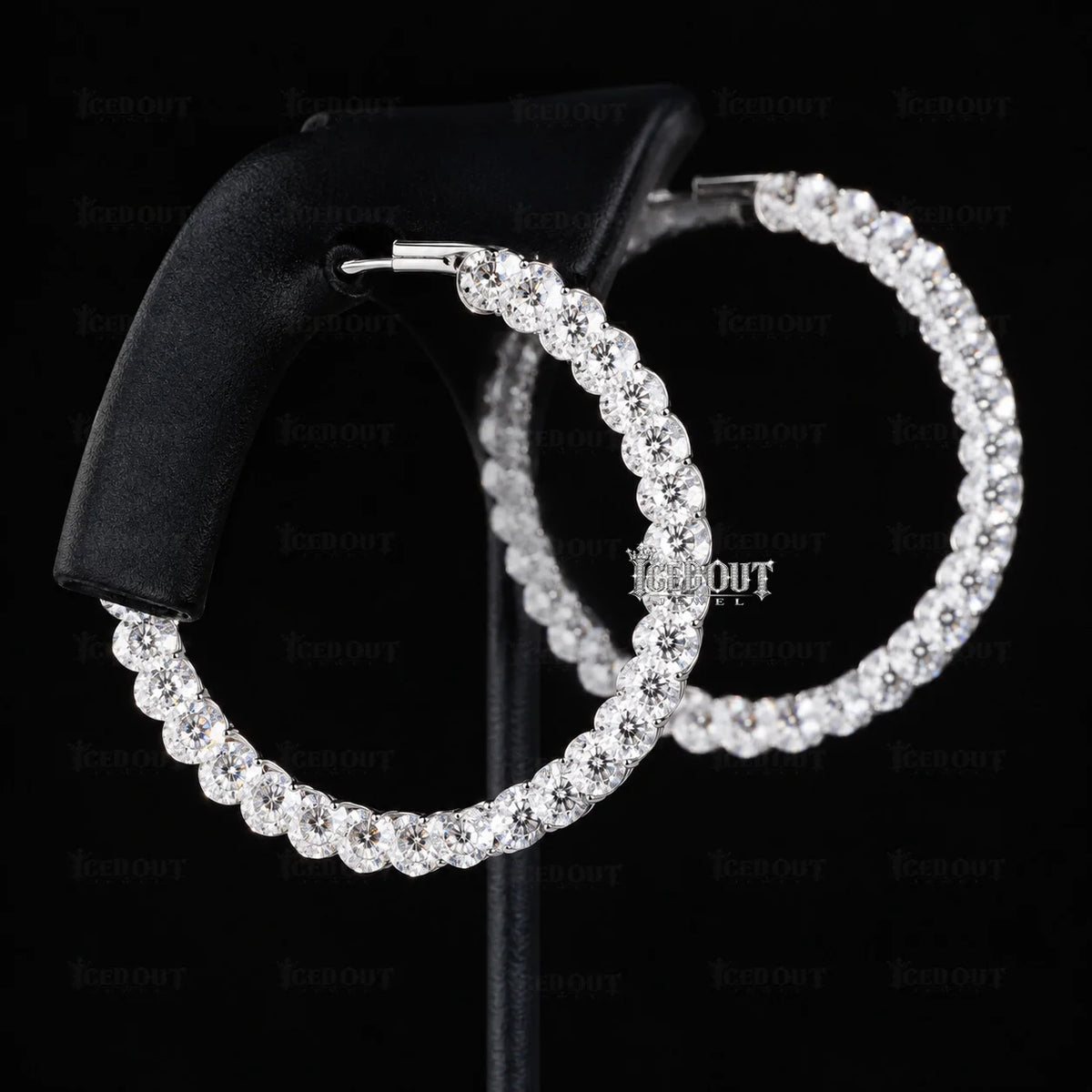 side view of moissanite earrings