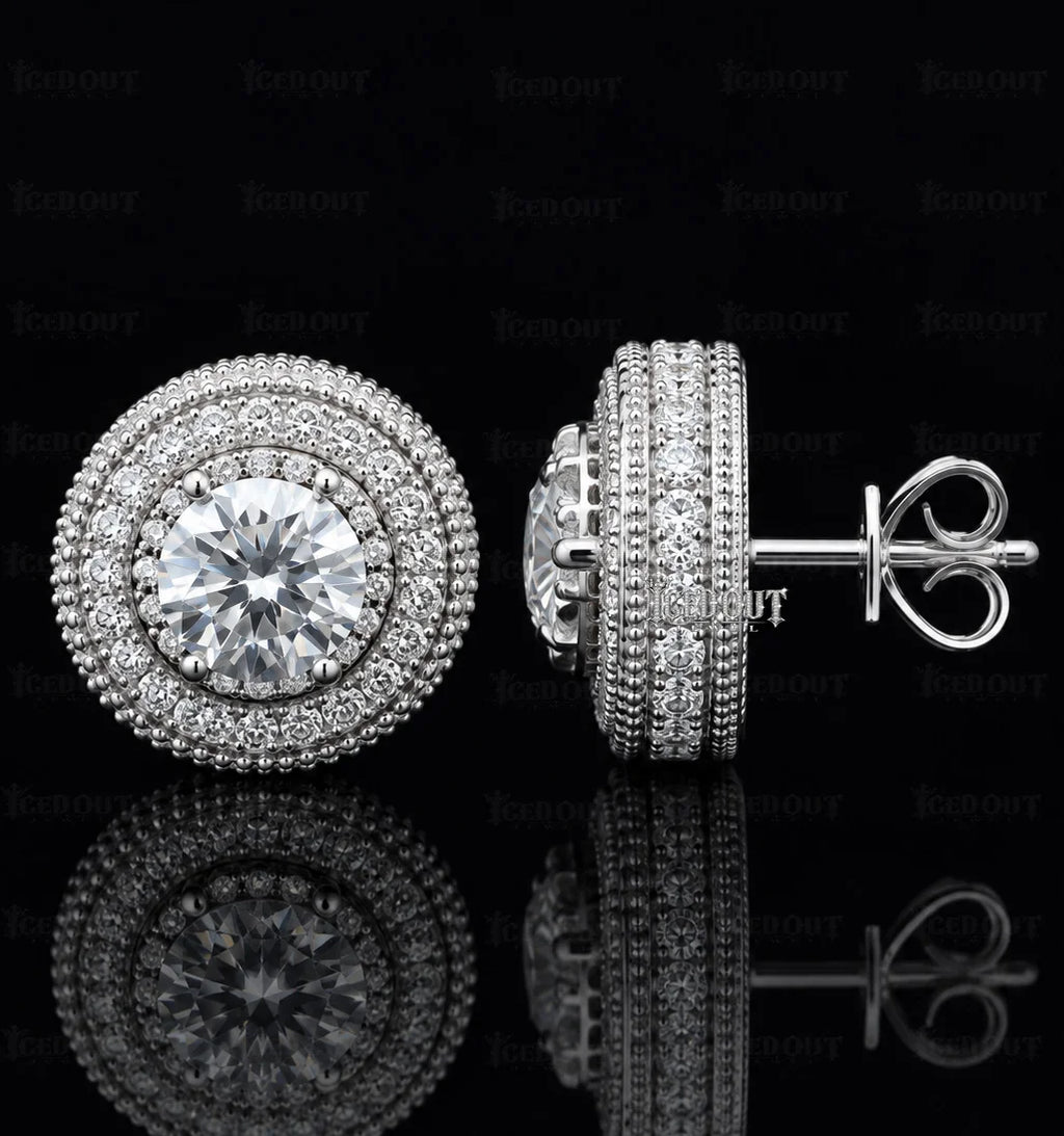 side view of moissanite earrings studs​

