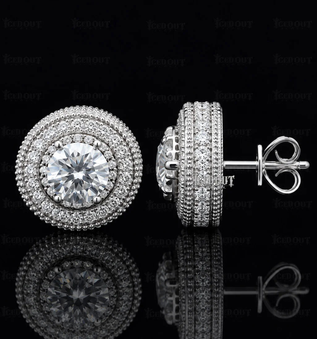 side view of moissanite earrings studs​
