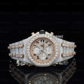 41mm AP Chronograph Rose Gold Moissanite Timepiece