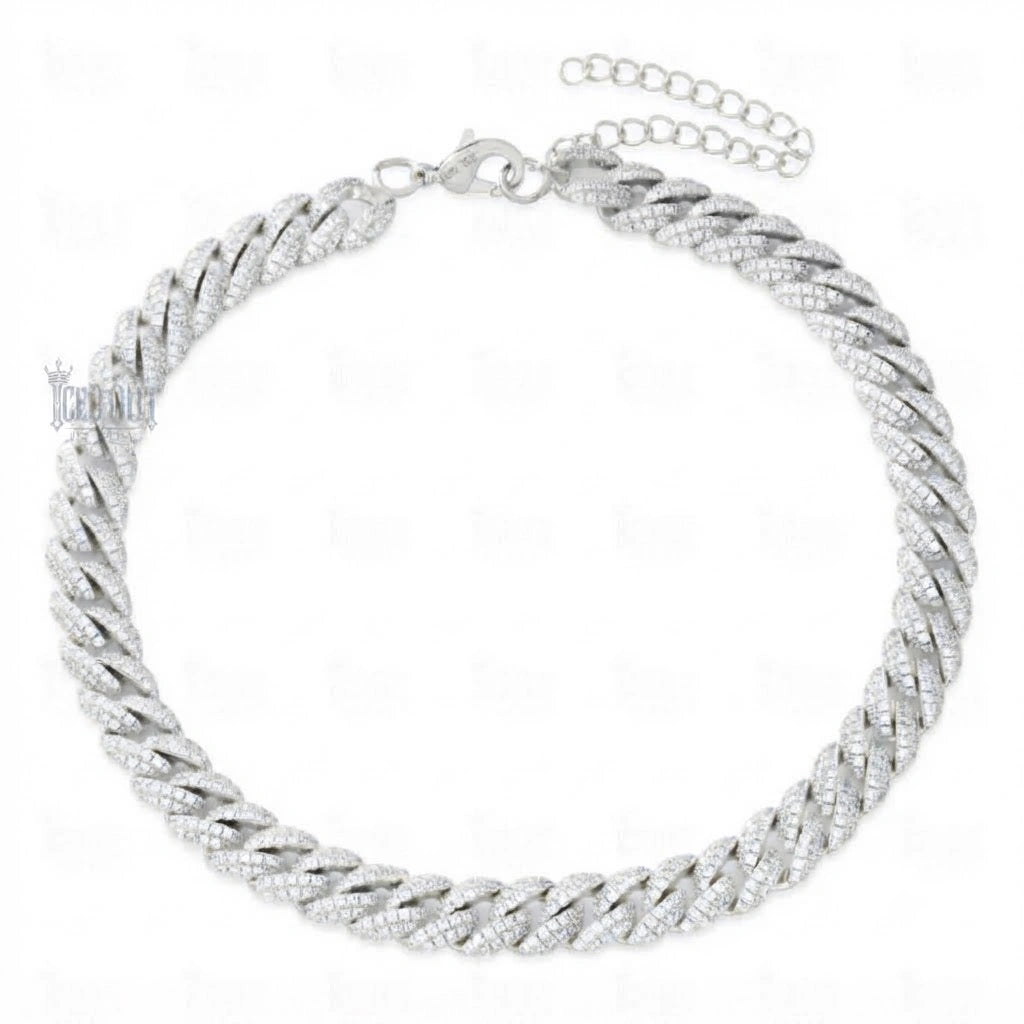 top view of cuban link moissanite chain​