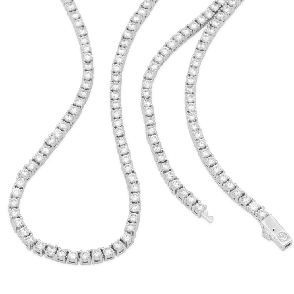 full view of moissanite tennis chain 925 silver​