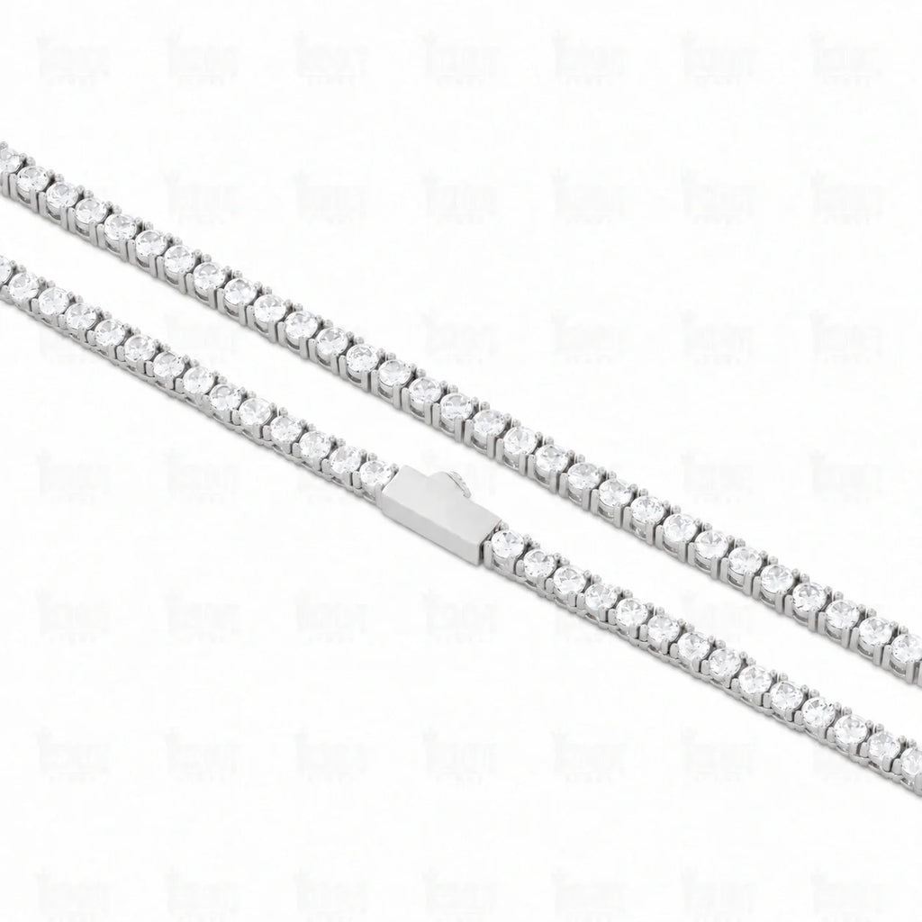 zoom view of 3mm moissanite tennis chain​