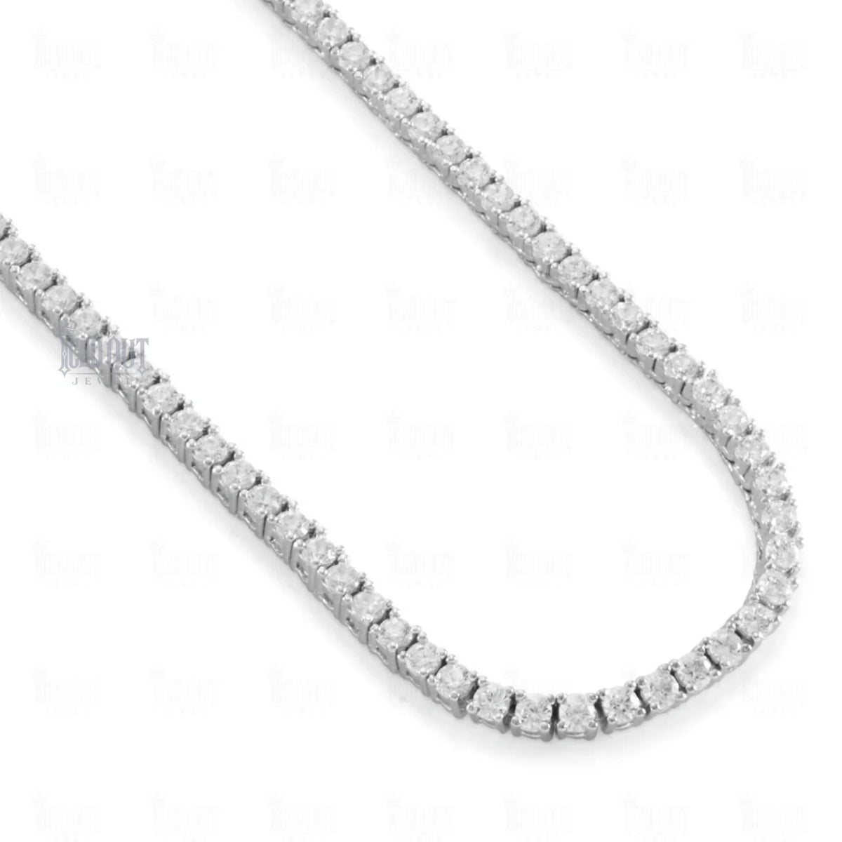 zoom view of sterling silver moissanite tennis chain
