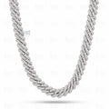front view of 925 sterling silver moissanite cuban link chain​
