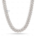 front view of moissanite cuban link chain