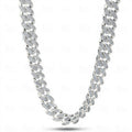 front view of moissanite cuban link chain