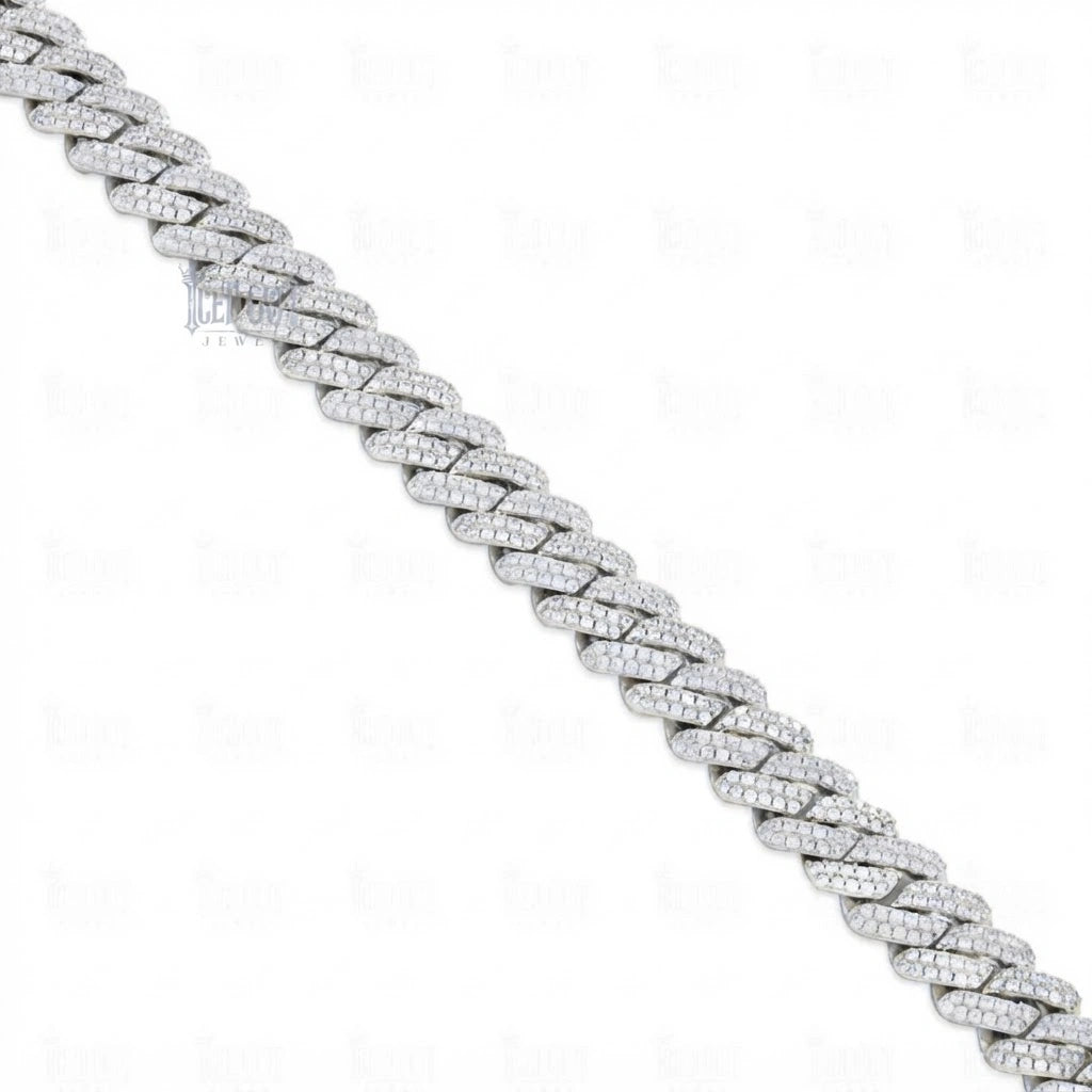 front view of moissanite cuban chain