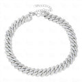 front view of moissanite cuban link chain