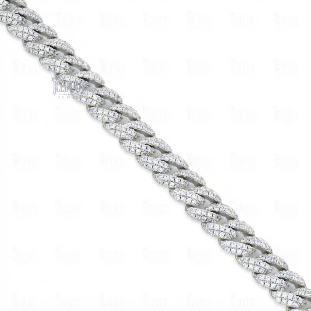 front view of moissanite cuban chain