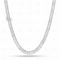 front view of 6 MM Baguette Moissanite Tennis Chain in 925 Silver
