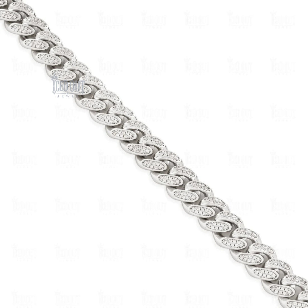 12 Mm Moissanite Miami Cuban Link Choker Chain in 925 Silver