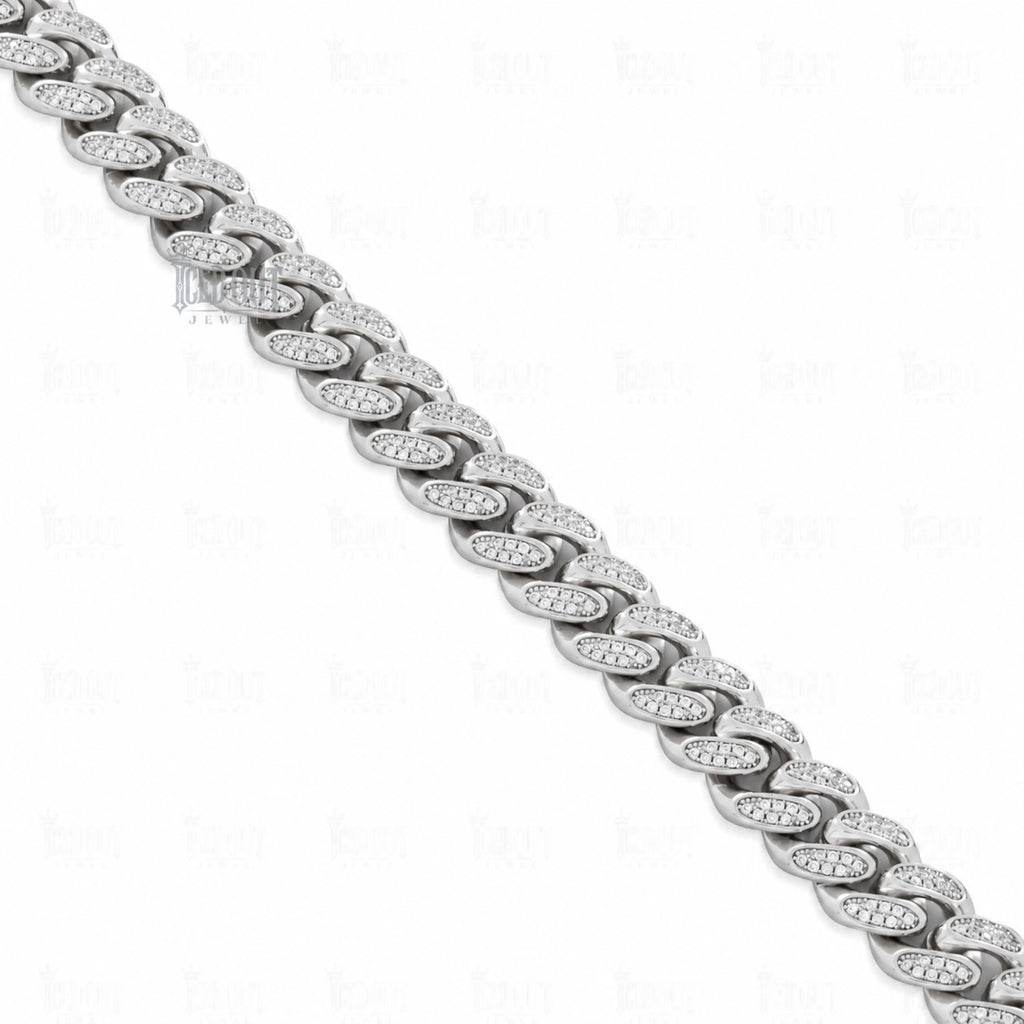 12 Mm Moissanite Miami Cuban Link Choker Chain in 925 Silver
