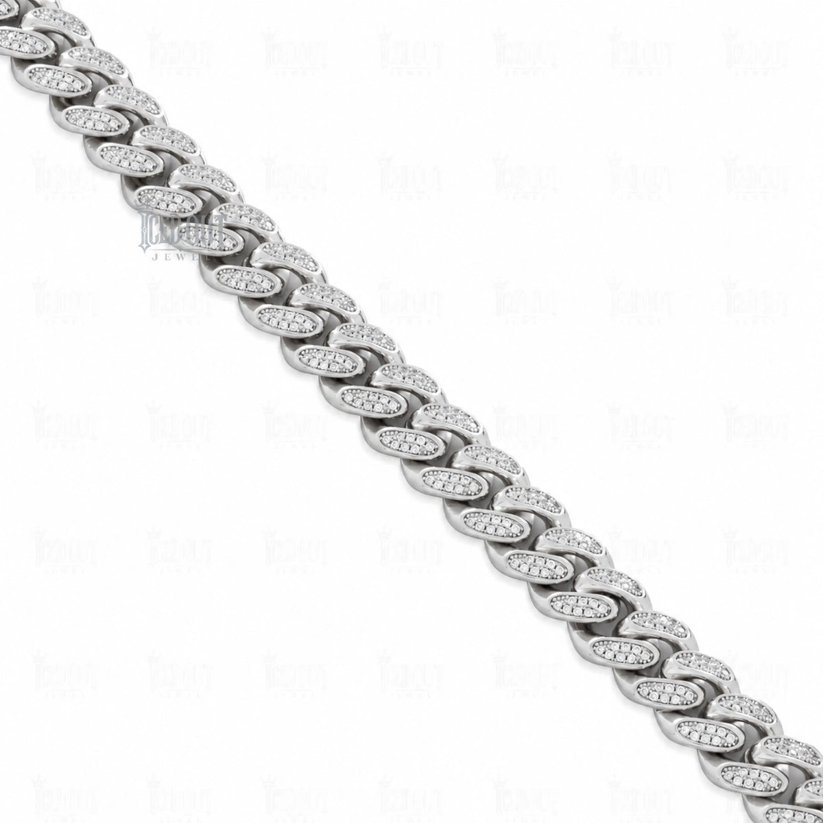 12 Mm Moissanite Miami Cuban Link Choker Chain in 925 Silver