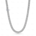 front view of moissanite cuban link chain 925