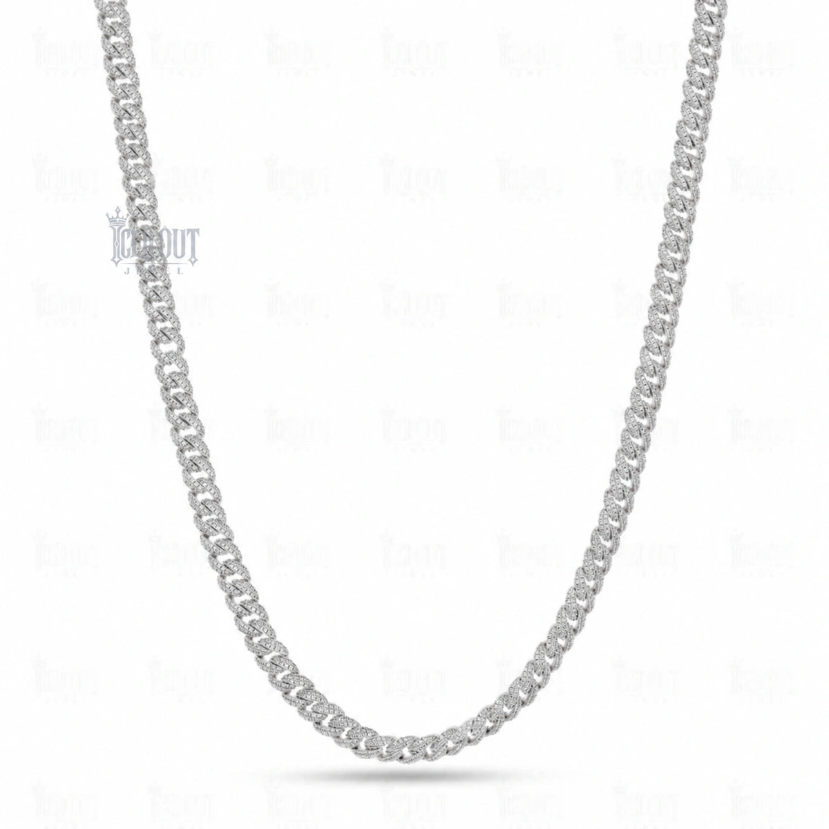 8 MM Moissanite Miami Cuban Link Chain in Silver