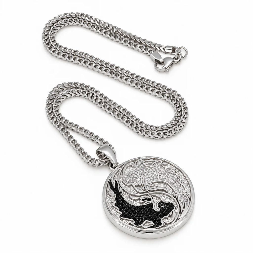 full view of medallion pendant necklace​

