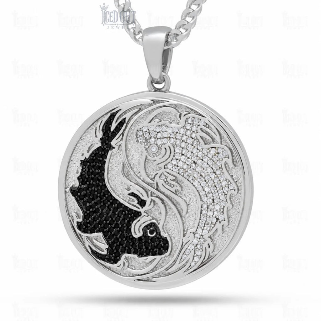 front view of silver medallion necklace​

