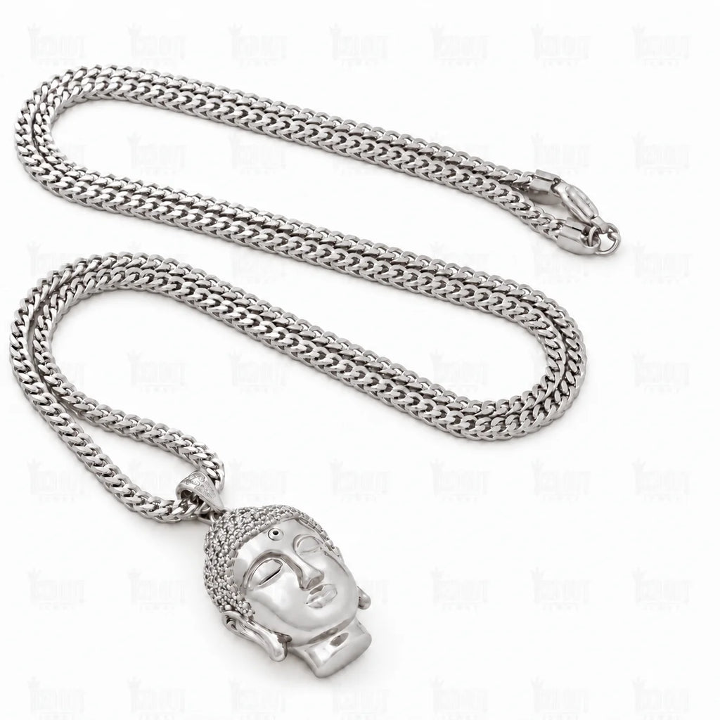 Full view of moissanite necklace mens