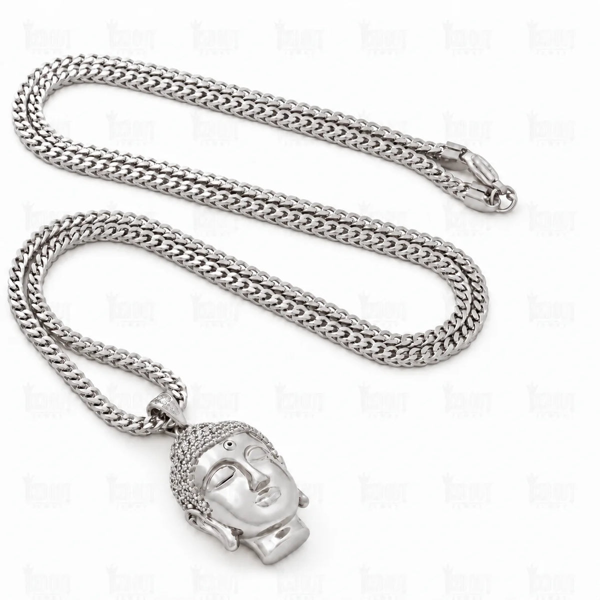 Full view of moissanite necklace mens