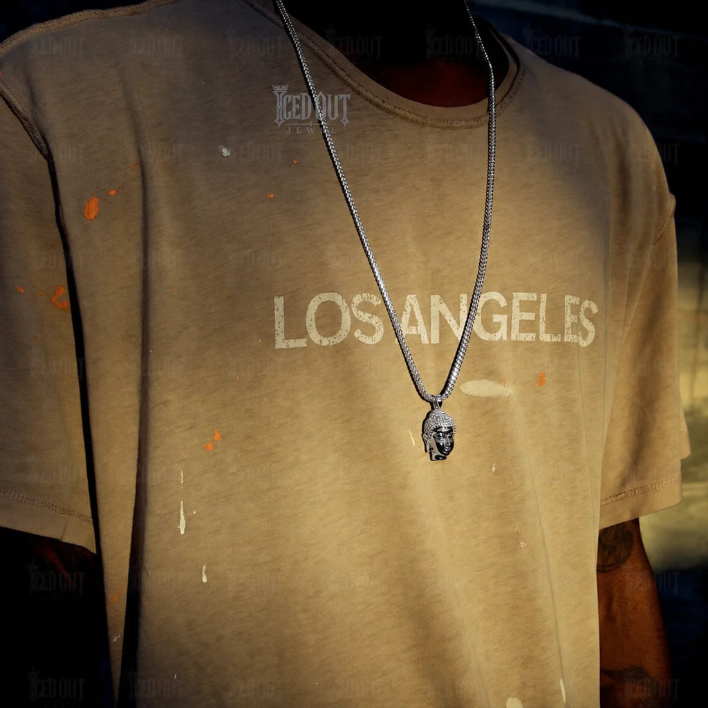 model view of moissanite diamond necklace